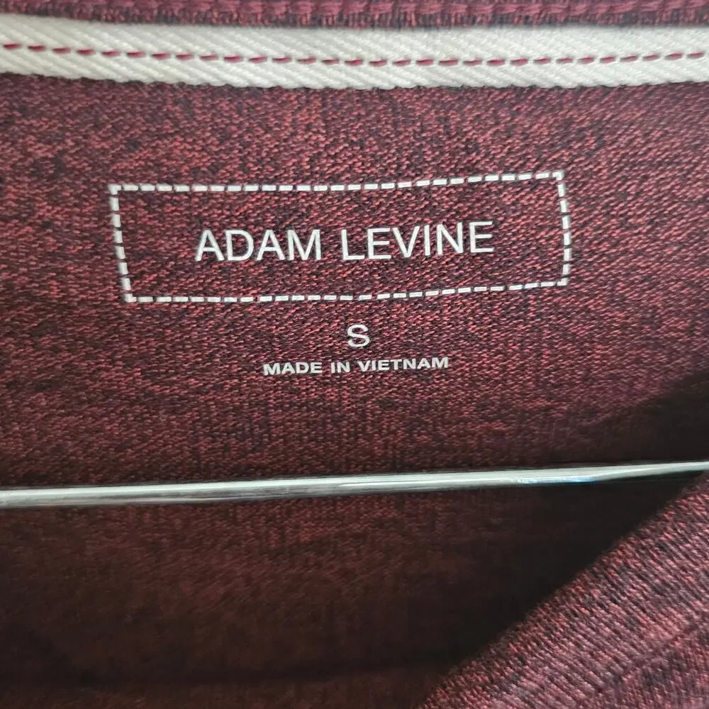 Adam Levine Men's Long Sleeve Top wRaw Hem Cranberry Black, Size Small - NEW